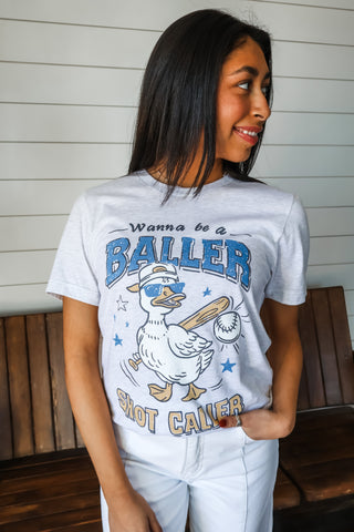 Wanna Be A Baller Graphic Tee • Ash Grey
