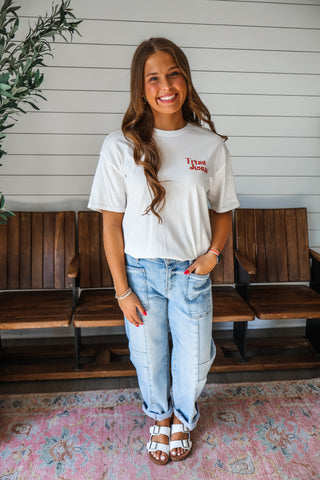 Trust Jesus Graphic Top • White