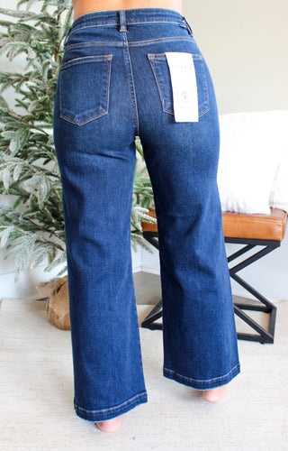 Kendal Ankle Crop Wide Leg • Dark Wash