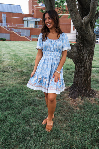 Sweet Promises Paisley Dress • Blue