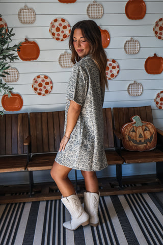 Fiercely Fall Denim Dress • Taupe