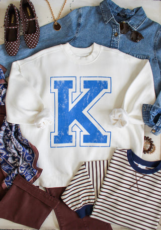 K Is For Kentucky Mock Neck Sweatshirt • Ivory