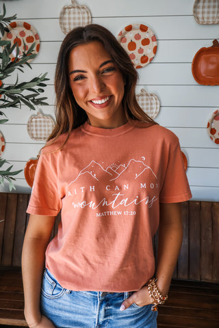 Faith Can Move Mountains Graphic Tee • Dusty Peach