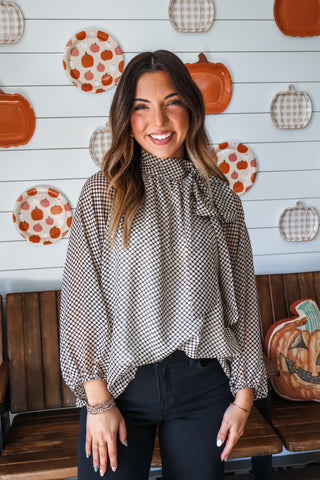 Fancy Feeling Bow Blouse • Black Dot