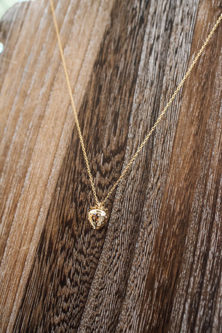 Sweet Strawberry Charm Necklace • Gold