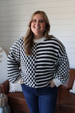 Main Character Checker Stripe • Black - PLUS - FINAL SALE