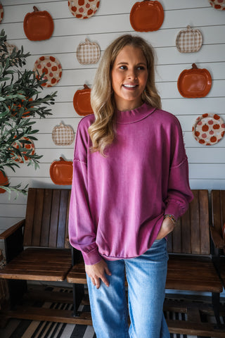 Willow Mock Neck Pullover • Orchid
