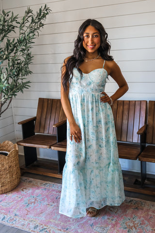 Floral & Fancy Maxi Dress • Mint