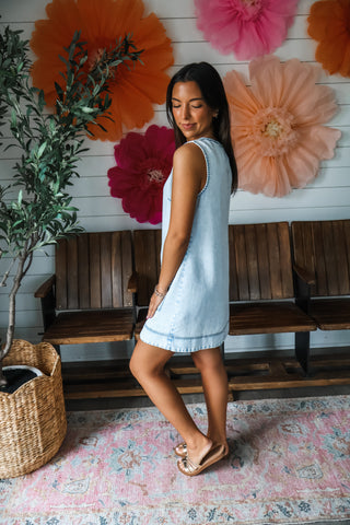 Double Play Denim Pocket Dress