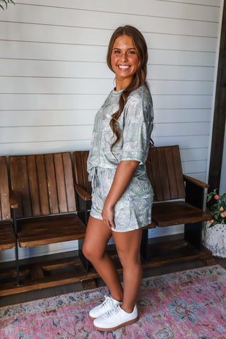 Carefree Camo Short Set • Olive Mix
