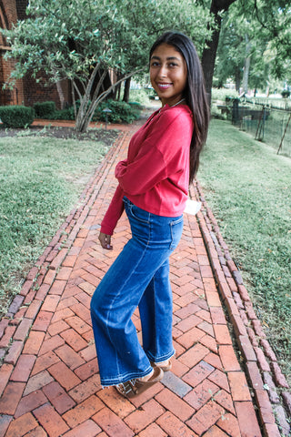 Fall Favorite Henley • Red