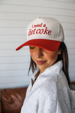 I Need A Diet Coke Trucker Hat • Red