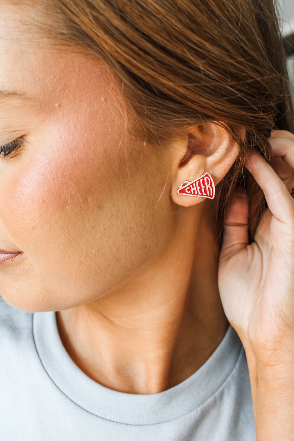 Cheer Squad Enamel Earrings • Red