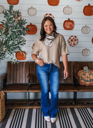 Fireside Thread Textured Top • Light Mocha