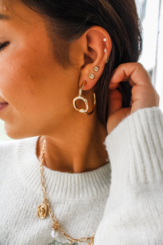 Chomping At The Bit Hoop Earrings • Gold