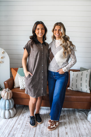 Always In Style Argyle Vest • Heather Mocha