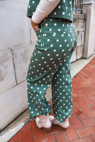 Sunday Spot Scallop Pants • Sage Dot