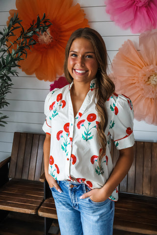 Fresh Summer Blooms • Red Floral