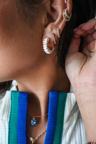 Shine & Sparkle Hoop Earrings • Gold