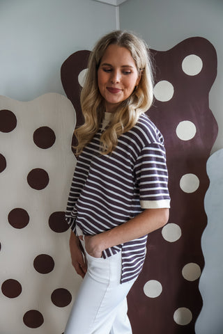 Run Around Ringer Stripe • Taupe
