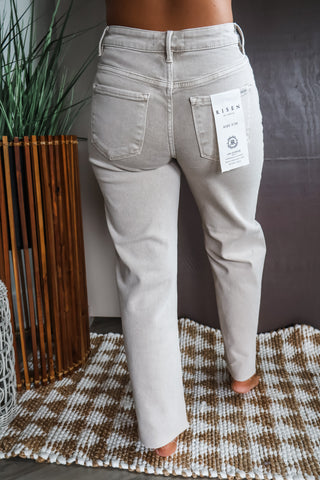Neveah Mid Rise Straight | Tummy Control • Almond