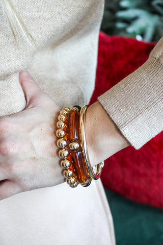 Heartfelt Holiday Wishes Bracelet • Amber