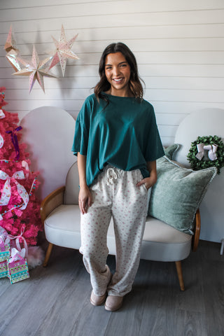 Winter Wishes Floral Pants • Cream