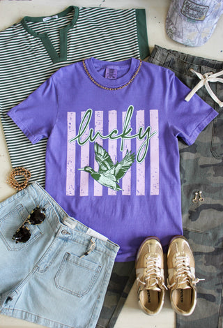Lucky Duck Graphic Tee • Violet