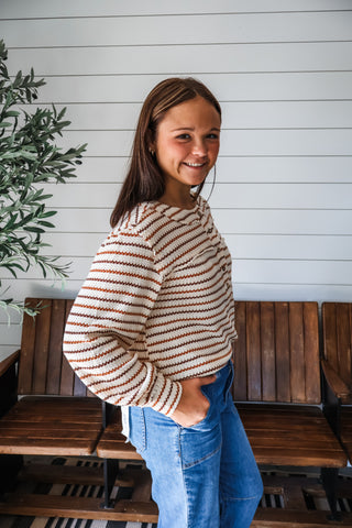 Fresh Fall Henley• Cider Stripe