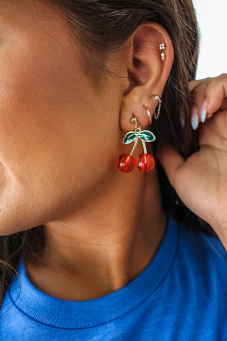 Cherry Pop Earrings • Red