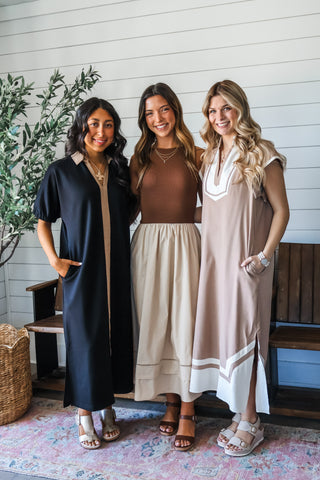 Coastal Edge Linen Dress • Mocha - FINAL SALE
