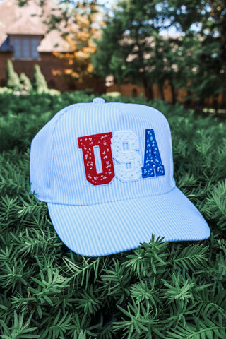 Sweet Stripes USA Trucker Hat • Blue