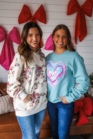 Lovestruck Season Graphic Sweatshirt • Seafoam