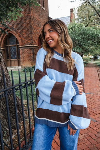 Favorite Season Striped Sweater • Blue/Brown