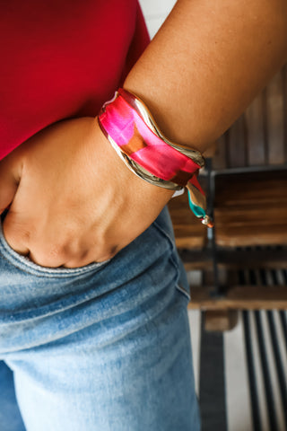 Eve Scarf Cuff Bracelet • Pink