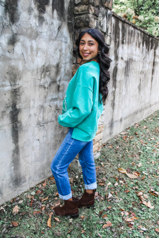 Trim The Tree Patchwork Top • Green