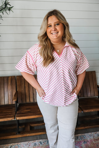 Seersucker Stripes • Pink - PLUS