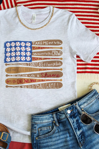 Take Me Out To The Ballgame Graphic Tee • Ash Grey