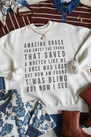 Amazing Grace Mock Neck Sweatshirt • Ivory
