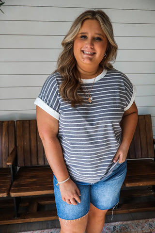 Cute & Carefree Stripes • Heather Grey - PLUS