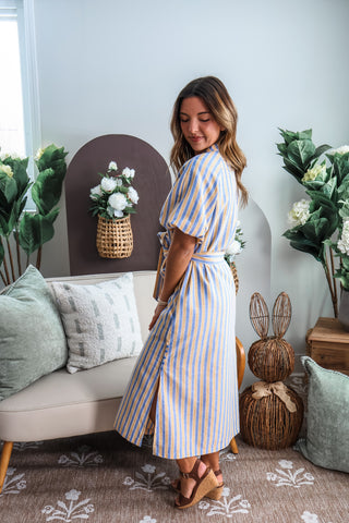 Endless Sunshine Striped Dress • Denim/Yellow