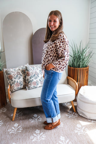 Modern Instinct Mock Neck • Leopard