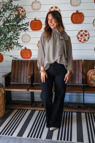 Fancy Feeling Bow Blouse • Black Dot