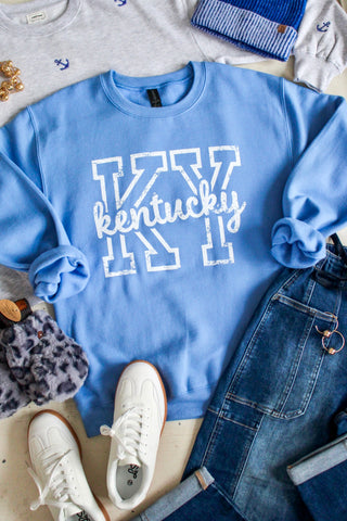 Kentucky Varsity Graphic Sweatshirt • Light Blue