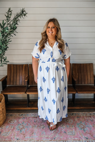 Elegant Escape Embroidered Maxi • White - PLUS