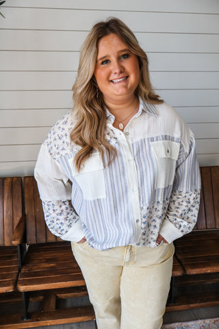 Lavender Fields Floral Lace Woven • Blue Mix - PLUS