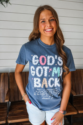 God’s Got My Back Graphic Tee • Dark Denim