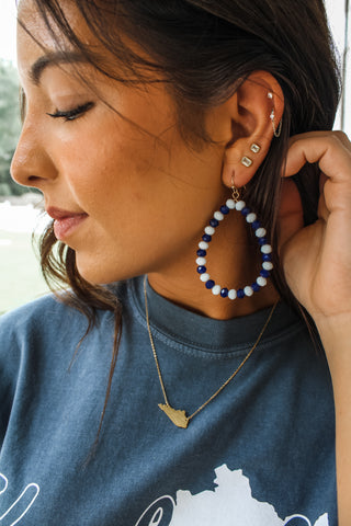 Sparkling Spirit Teardrop Earrings • White/Blue