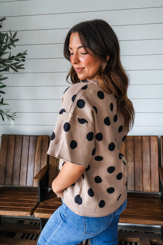 Pattern Play Dotted Sweater • Mocha