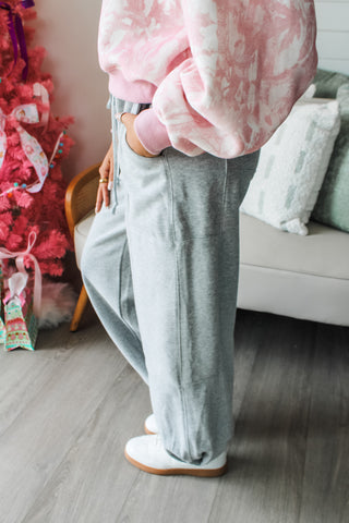 Chill & Cozy Barrel Sweatpants • Heather Grey